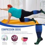 Plus Size Compression Socks for Wide Calves - Blue
