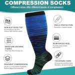 Plus Size Compression Socks for Wide Calves - Blue