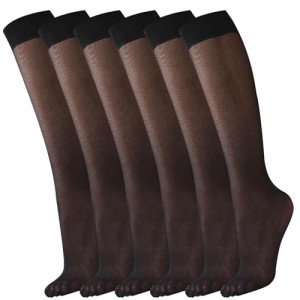 6 Pairs Women's Knee High Sheer Stockings