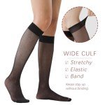 6 Pairs Women's Knee High Sheer Stockings