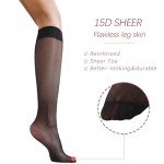 6 Pairs Women's Knee High Sheer Stockings