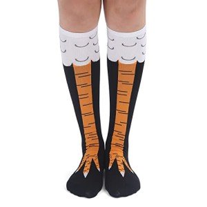 Funny Chicken Legs Knee High Socks for Women