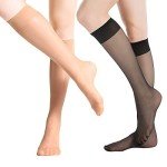 12 Pairs Sheer Knee High Socks for Women