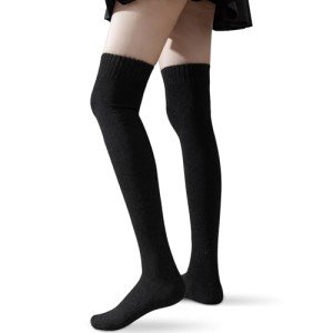Cozy Thick Striped Over Knee High Socks