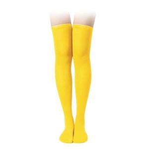 Cozy Yellow Thigh High Cotton Socks for Women