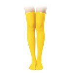 Cozy Yellow Thigh High Cotton Socks for Women