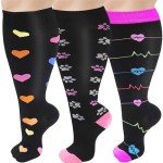3 Pairs Plus Size Compression Socks for Women