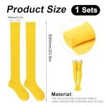 Cozy Yellow Thigh High Cotton Socks for Women