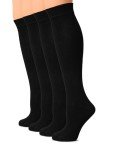 Cotton Knee High Socks for Girls - 4 Pairs