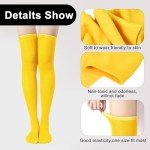 Cozy Yellow Thigh High Cotton Socks for Women