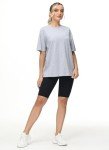 THE GYM PEOPLE Women's Casual Oversized T-Shirts Summer Crewneck Short Sleeve Workout Basic Tee Tops Heather Grey