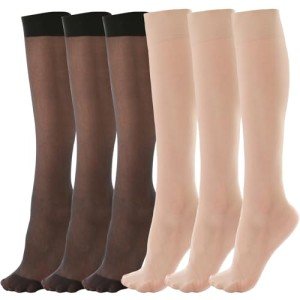 ZIHUA 6 Pairs Sheer Knee High Stockings