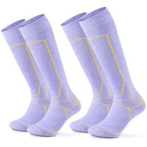 Warm Merino Wool Ski Socks for Women (2 Pairs)