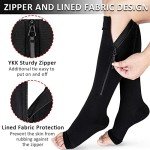Zippered Open Toe Compression Socks for Women