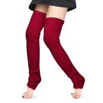 Dark Red Extra Long Thigh High Leg Warmers