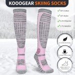 KOOOGEAR Women's Knee High Ski Socks, 2 Pack