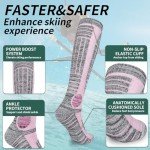 KOOOGEAR Women's Knee High Ski Socks, 2 Pack