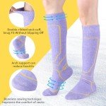 Warm Merino Wool Ski Socks for Women (2 Pairs)