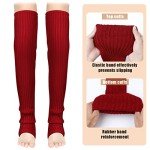 Dark Red Extra Long Thigh High Leg Warmers
