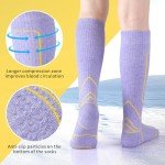 Warm Merino Wool Ski Socks for Women (2 Pairs)