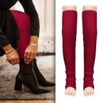 Dark Red Extra Long Thigh High Leg Warmers