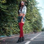 Dark Red Extra Long Thigh High Leg Warmers