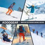 KOOOGEAR Women's Knee High Ski Socks, 2 Pack