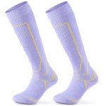 Warm Merino Wool Ski Socks for Women (2 Pairs)