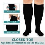 3 Pairs Plus Size Compression Knee High Socks