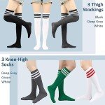 6 Pairs Over Knee Thigh Socks for Women