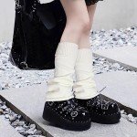 Cozy Knit Knee High Leg Warmers for Women