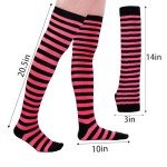 Striped Knee High Socks & Fingerless Gloves Set