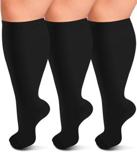 3 Pack Plus Size Compression Socks for Comfort