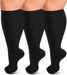 3 Pack Plus Size Compression Socks for Comfort