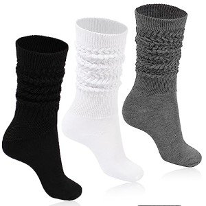 Cozy Knee High Slouch Socks - 3 Pack