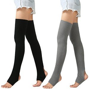 2 Pairs Thigh High Knit Dance Leg Warmers