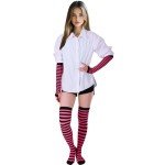 Striped Knee High Socks & Fingerless Gloves Set