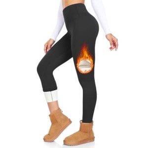 High Waisted Fleece Lined Winter Leggings for Women