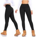 High Waisted Fleece Lined Winter Leggings for Women