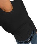 ZAWAPEMIA Womens Crew Neck Long Sleeve Stretchy Slim Fitted T Shirt Casual Trendy Clothing Basic Ribbed Tops L Black