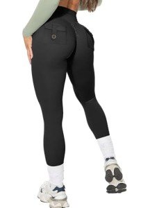 High Waist Scrunch Leggings with Pockets for Women