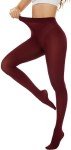 Wine Red Women's Semi Opaque Tights - Large/X-Large