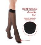 9 Pairs of Black Reinforced Knee High Stockings