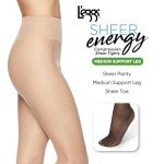 L'eggs Women's Sheer Energy Pantyhose - Jet Black