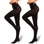 2 Pack Women's Control Top Semi-Opaque Tights