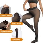 Fleece-Lined High Waist Winter Tights for Women