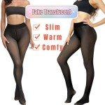 Fleece-Lined High Waist Winter Tights for Women