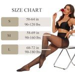 Hiltzo 2 Pairs Women's Control Top Sheer Tights