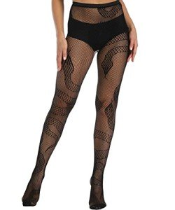 Patterned Fishnet Thigh-High Stockings for Women