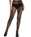 Patterned Fishnet Thigh-High Stockings for Women